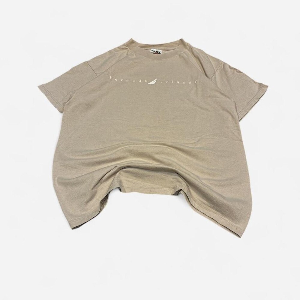 Vintage Tultex Bermuda Islands Men's Tan T-shirt Sz L